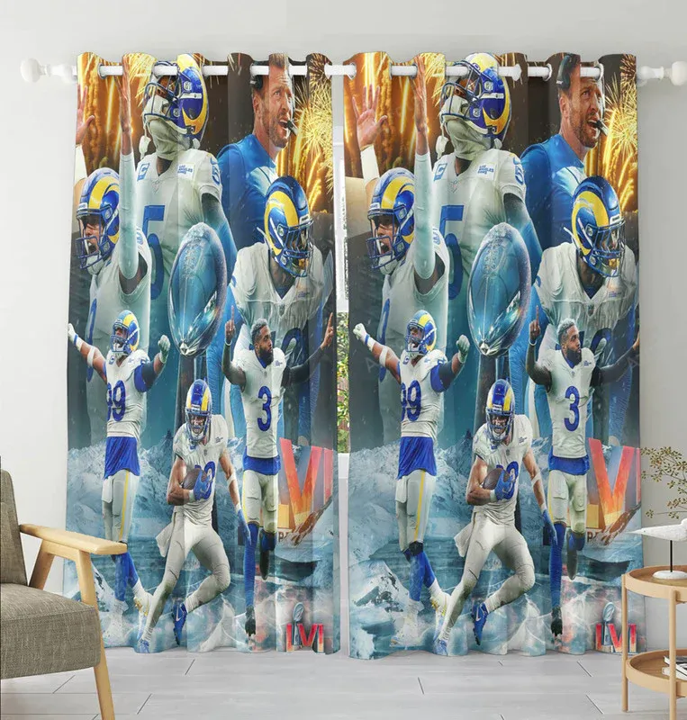 Los Angeles Rams All Players5 Blackout Window Curtain 2 Panels For Living Room Bed Room Gift For Fan