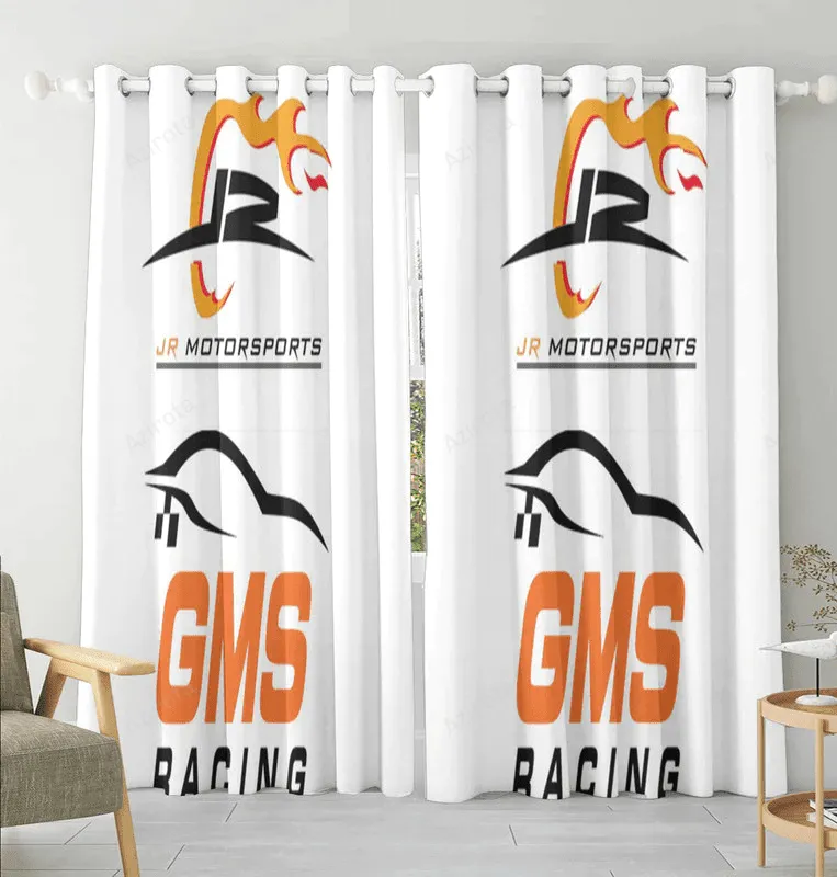 NASCAR GMS Racing Logo2 Blackout Window Curtain 2 Panels For Living Room Bed Room Gift For Fan