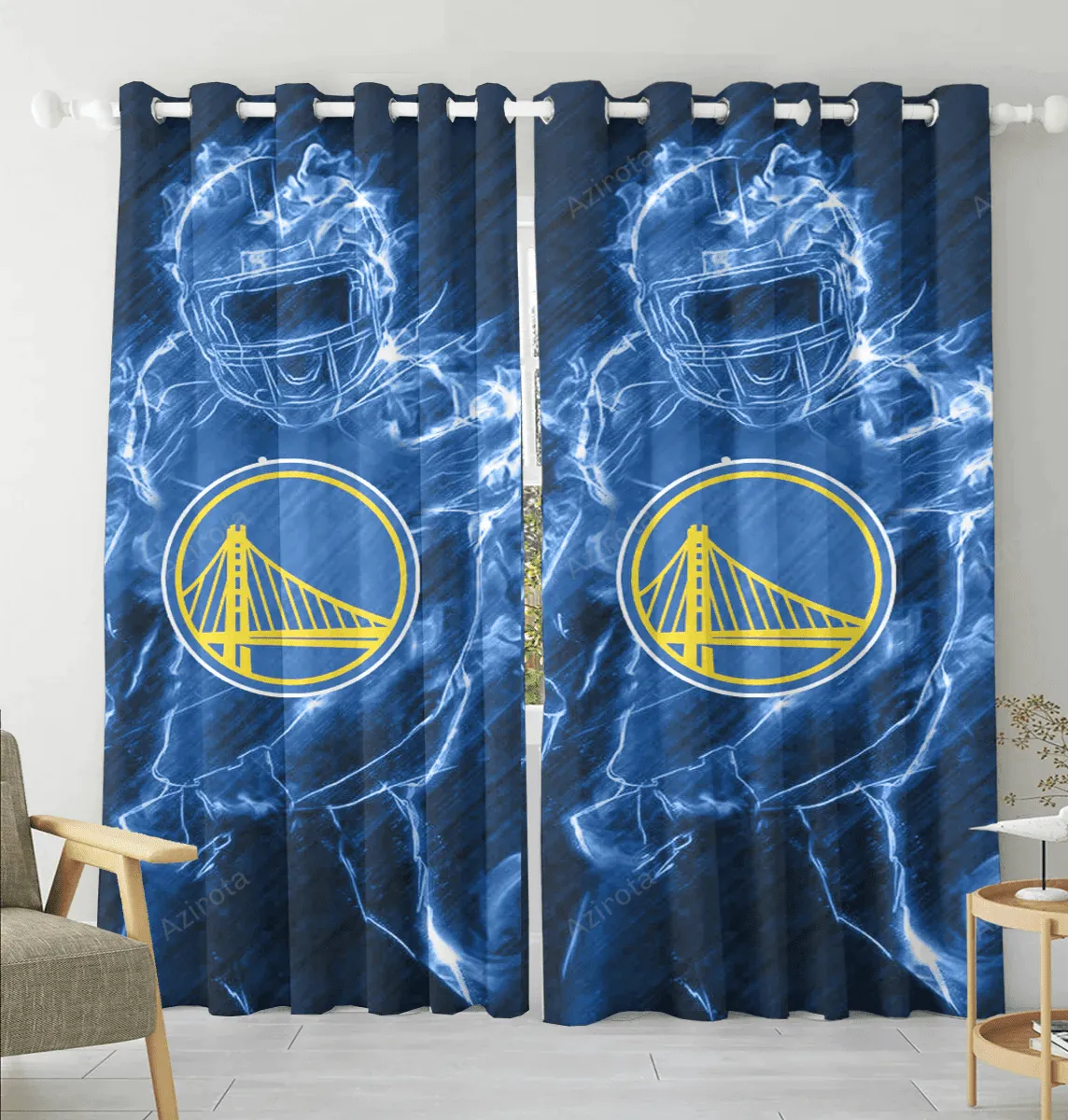 Golden State Warriors Legend Blackout Window Curtain 2 Panels For Living Room Bed Room Gift For Fan
