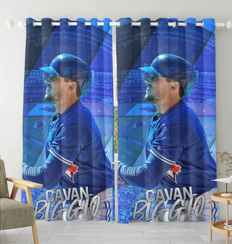 Toronto Blue Jays Cavan Biggio1 Blackout Window Curtain 2 Panels For Living Room Bed Room Gift For Fan