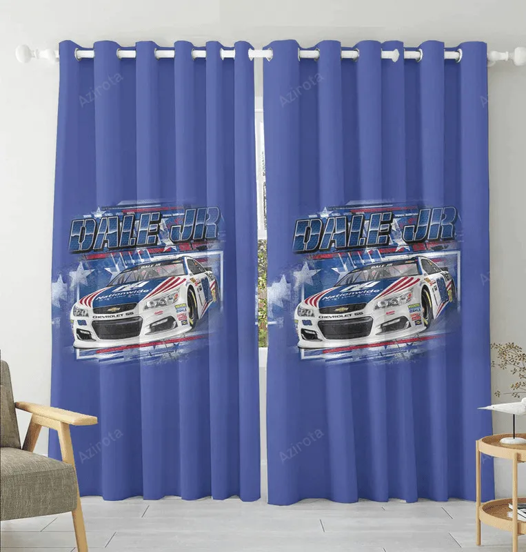 NASCAR JR Motorsports Dale Jr1 Blackout Window Curtain 2 Panels For Living Room Bed Room Gift For Fan