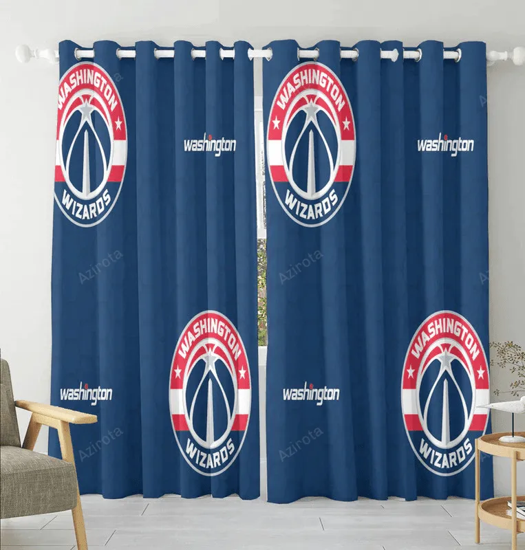 Washington Wizards2 Blackout Window Curtain 2 Panels For Living Room Bed Room Gift For Fan