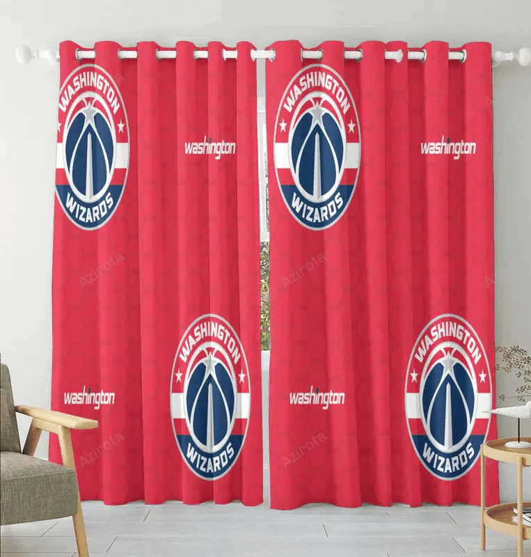 Washington Wizards1 Blackout Window Curtain 2 Panels For Living Room Bed Room Gift For Fan