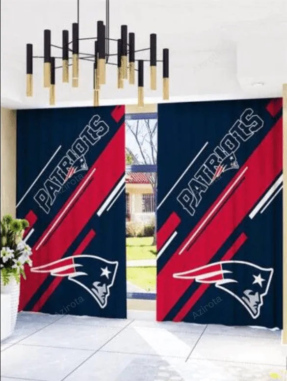 New England Patriots Logo 8 Blackout Window Curtain For Living Room Bed Room Gift For Fan