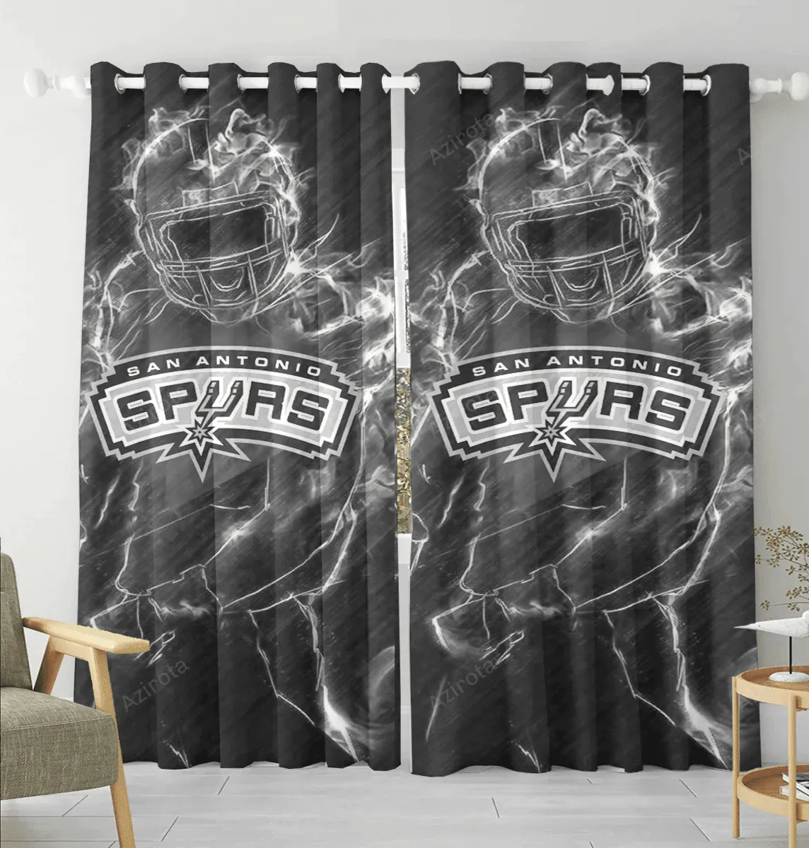 San Antonio Spurs Legend Blackout Window Curtain 2 Panels For Living Room Bed Room Gift For Fan