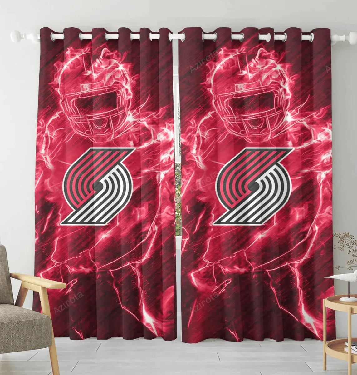 Portland Trail Blazers Legend Blackout Window Curtain 2 Panels For Living Room Bed Room Gift For Fan
