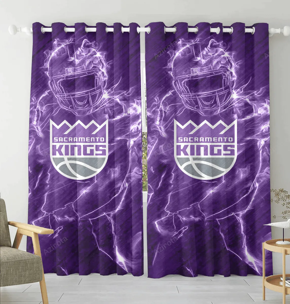 Sacramento Kings Legend Blackout Window Curtain 2 Panels For Living Room Bed Room Gift For Fan