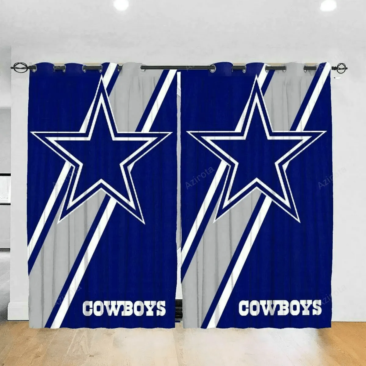 Dallas Cowboys Logo Blackout Window Curtain 5 For Living Room Bed Room Gift For Fan