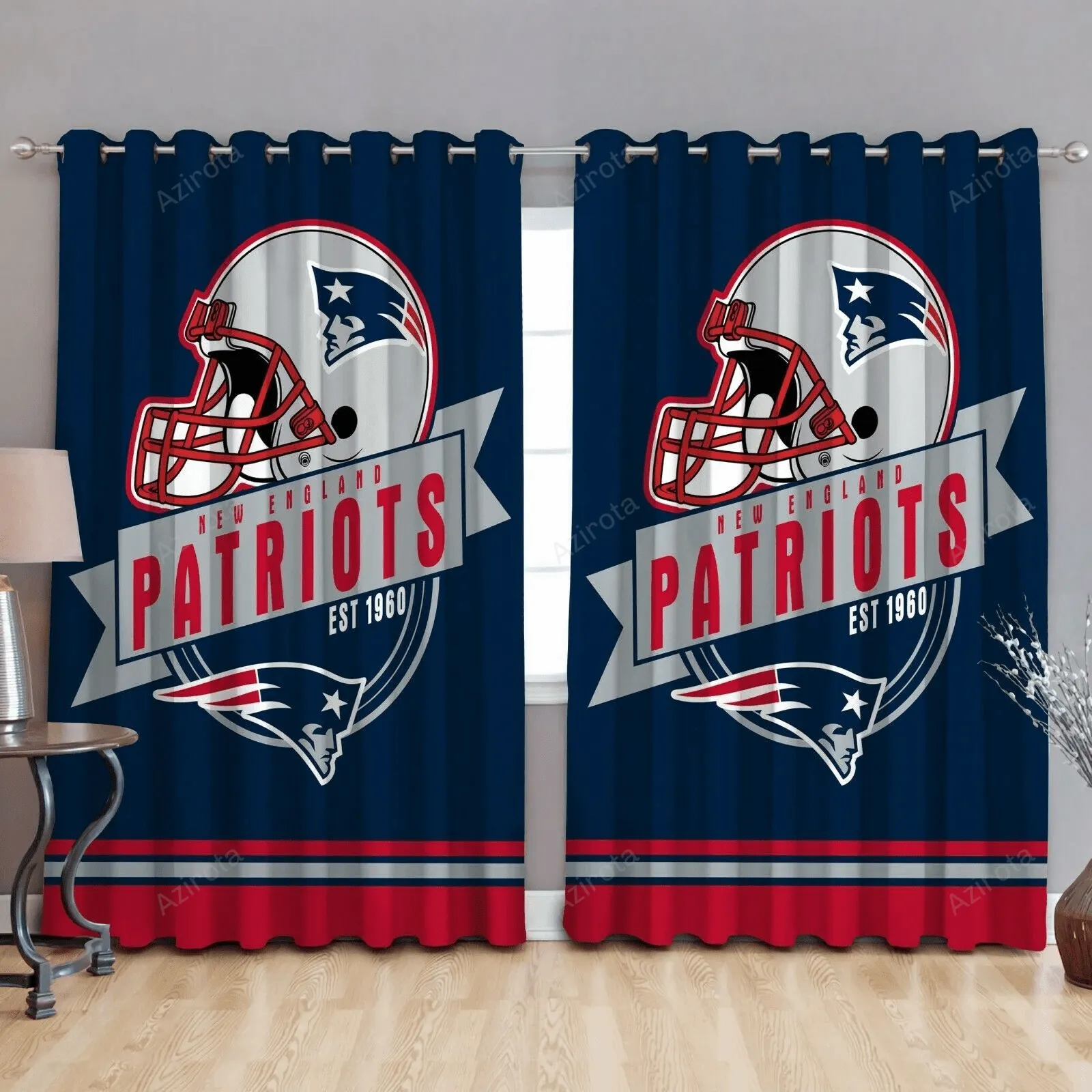 New England Patriots EST 1960 Blackout Window Curtain For Living Room Bed Room Gift For Fan