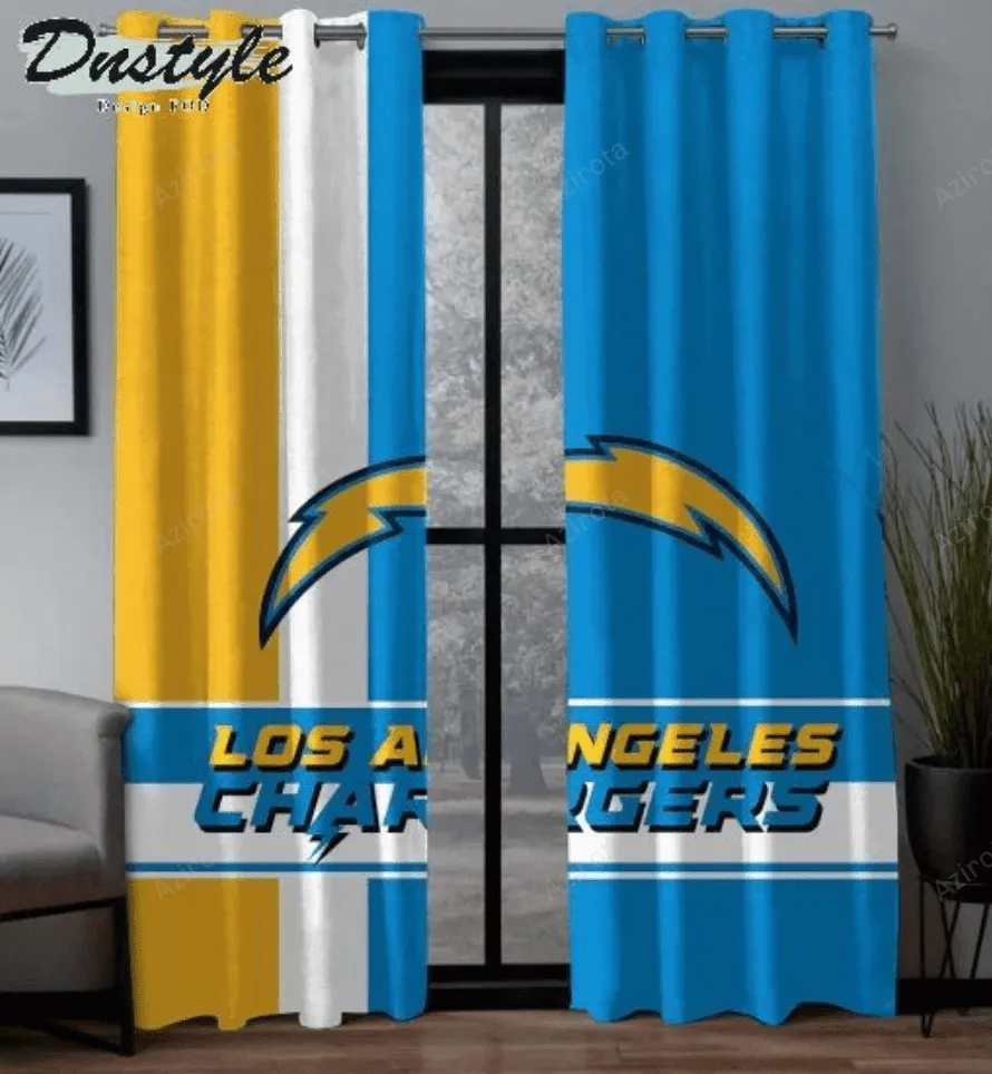 Los Angeles Chargers Logo Blackout Window Curtain 2 Panels For Living Room Bed Room Gift For Fan
