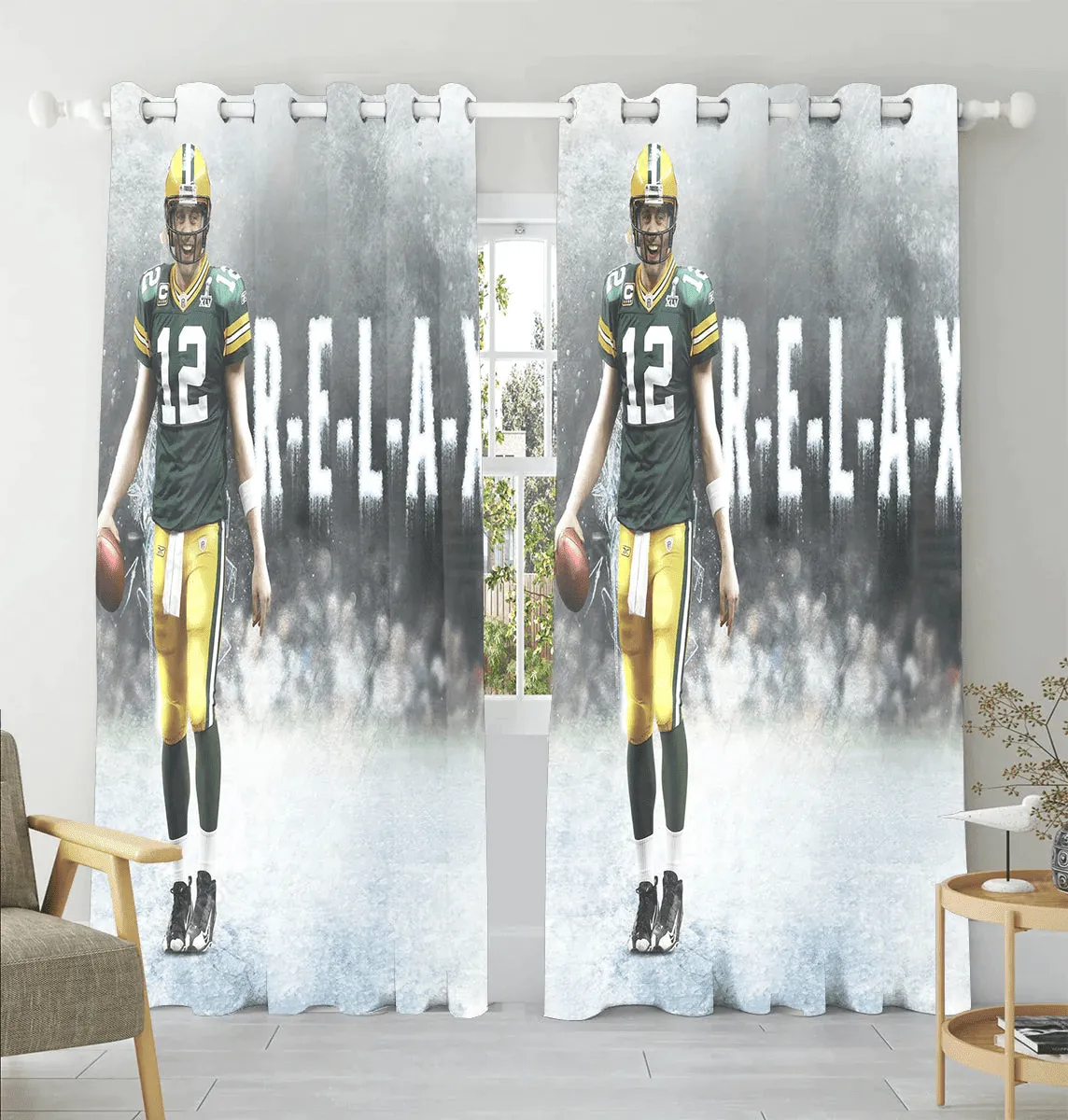 Green Bay Packers Aaron Rodgers V6 Window Curtain For Fans