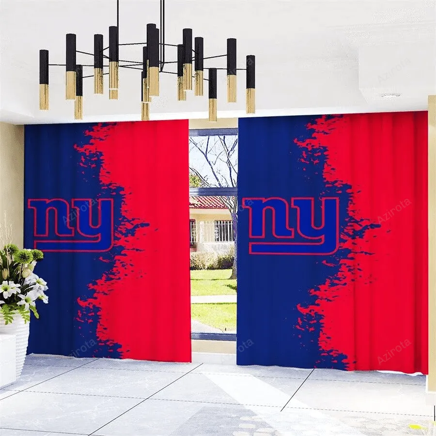 New York Giants Blackout Window Curtain 2 Panels For Living Room Bed Room Gift For Fan