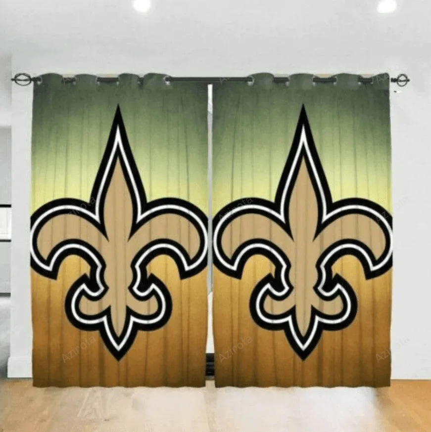 New Orleans Saints Logo 9 Blackout Window Curtain 5 Panels For Living Room Bed Room Gift For Fan
