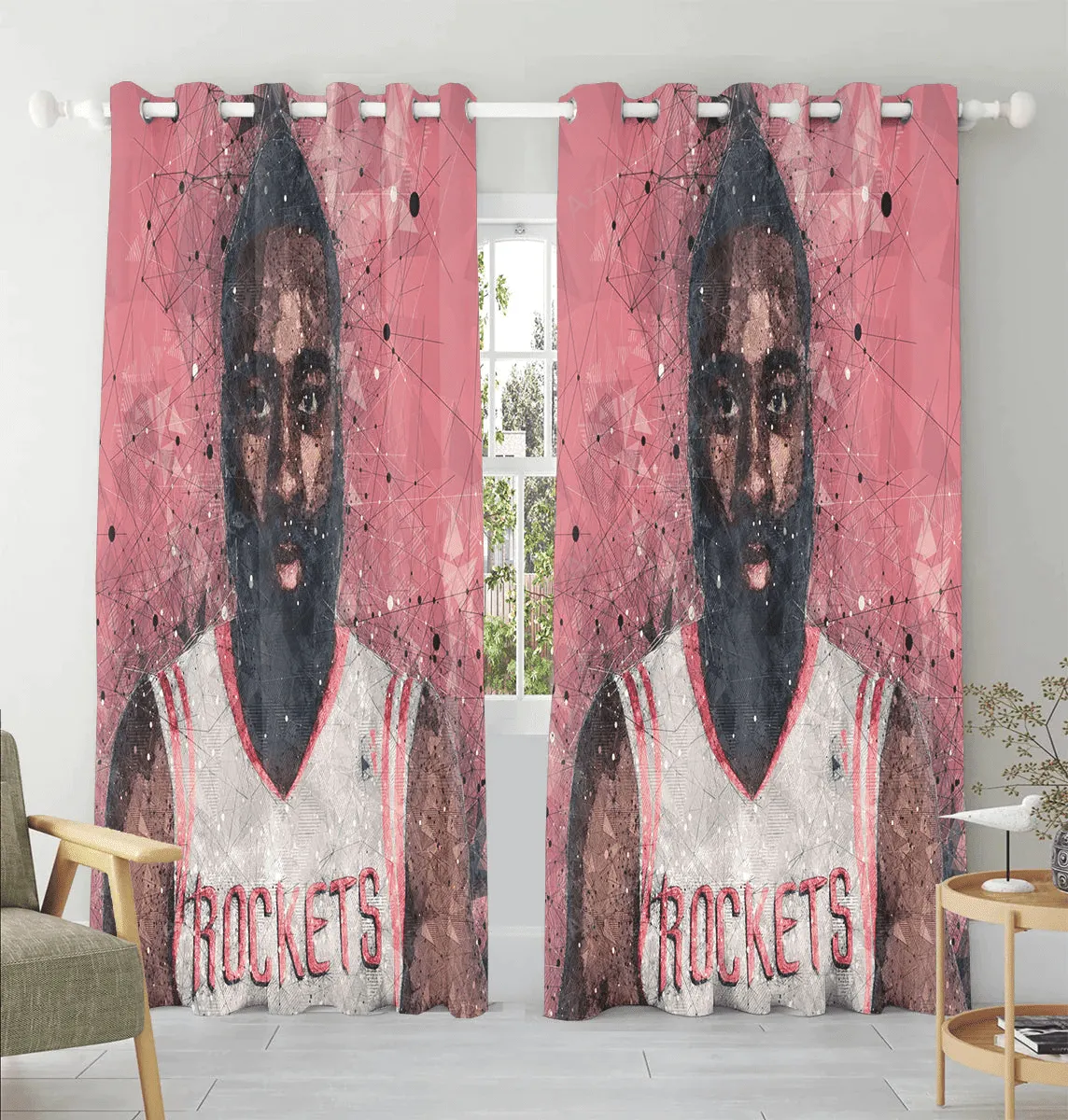 Houston Rockets James Harden V10 Window Curtain For Fans