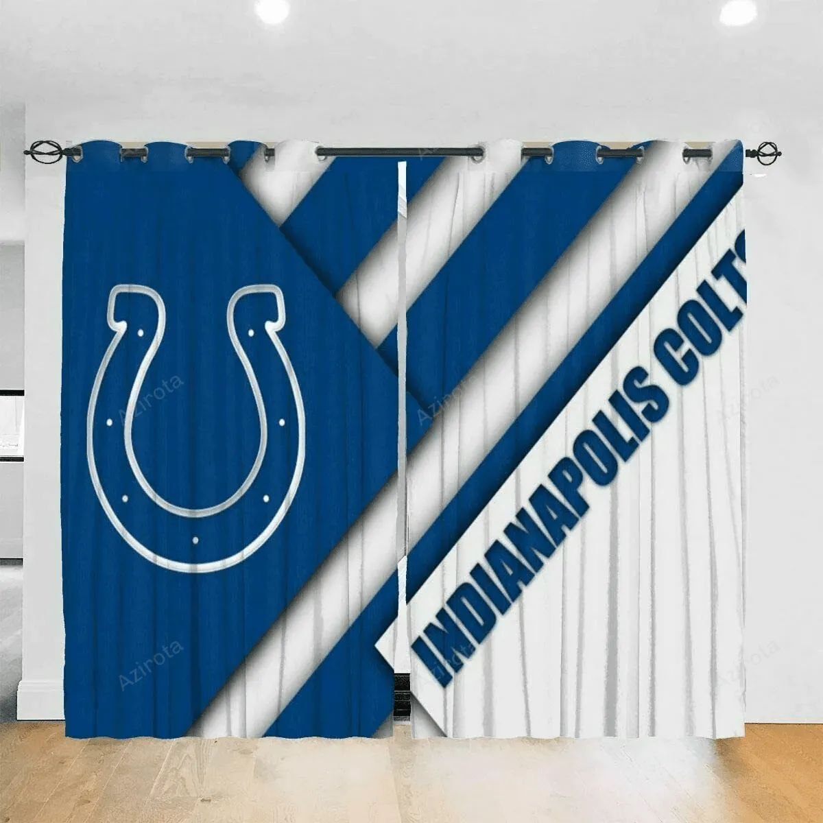 Indianapolis Colts America Logo 2 Blackout Window Curtain 2 Panels For Living Room Bed Room Gift For Fan