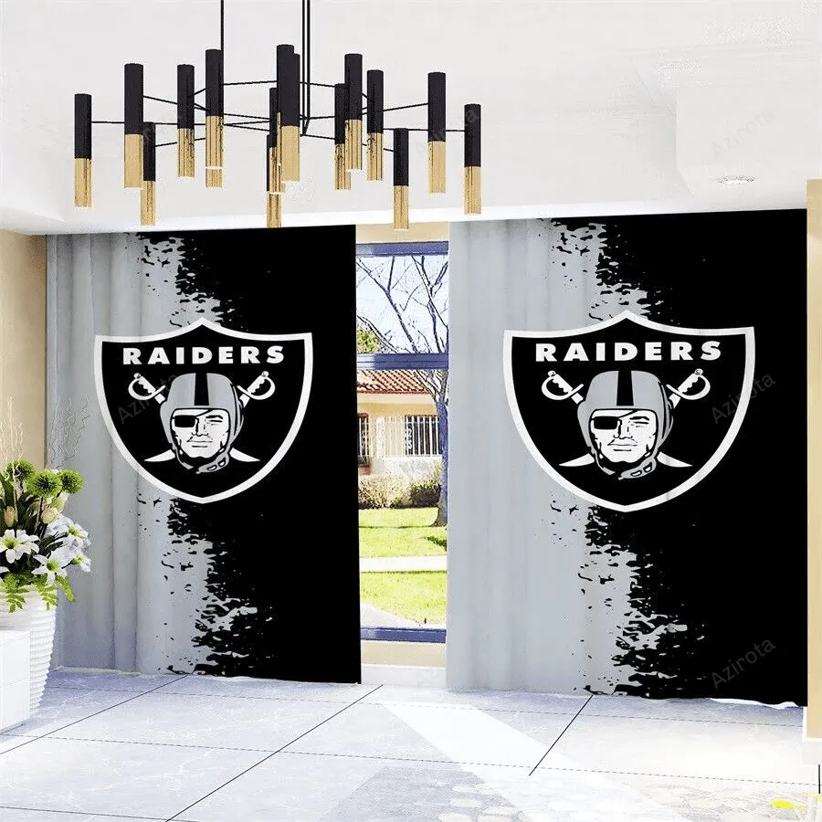 Las Vegas Raiders America Logo 2 Blackout Window Curtain 2 Panels For Living Room Bed Room Gift For Fan