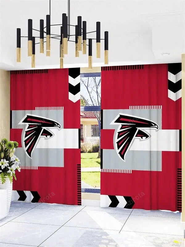 Atlanta Falcons America Team Logo 1 Blackout Window Curtain 2 Panels For Living Room Bed Room ,atlantafalcons Gift For Fan