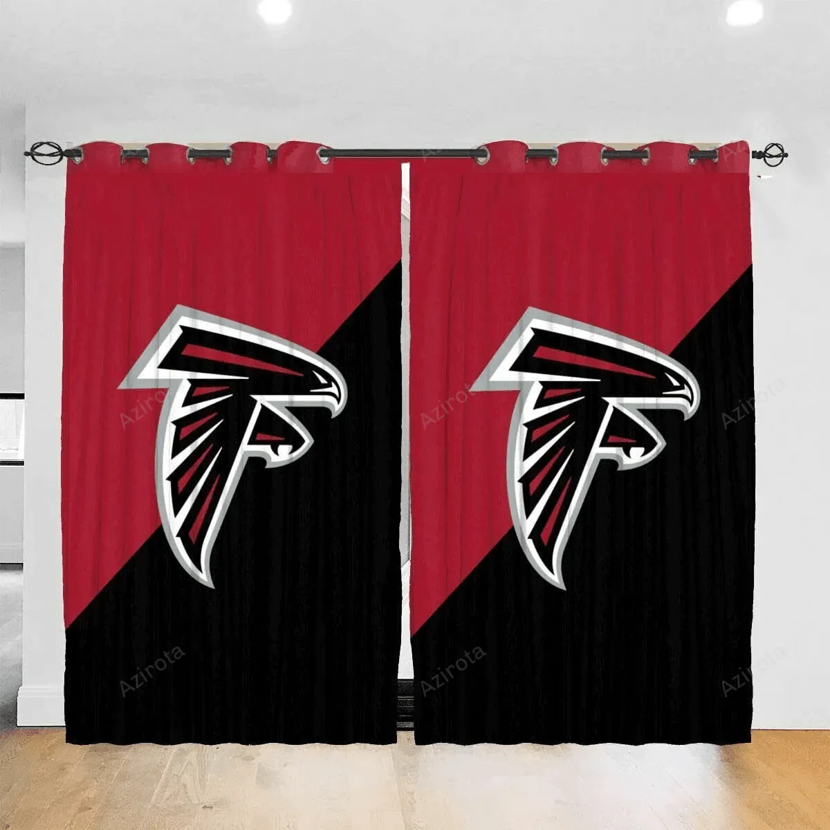 Atlanta Falcons America Team Logo 8 Blackout Window Curtain 2 Panels For Living Room Bed Room ,atlantafalcons Gift For Fan