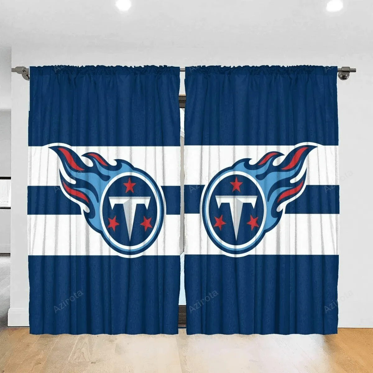 Tennessee Titans America Logo 7 Blackout Window Curtain 2 Panels For Living Room Bed Room Gift For Fan