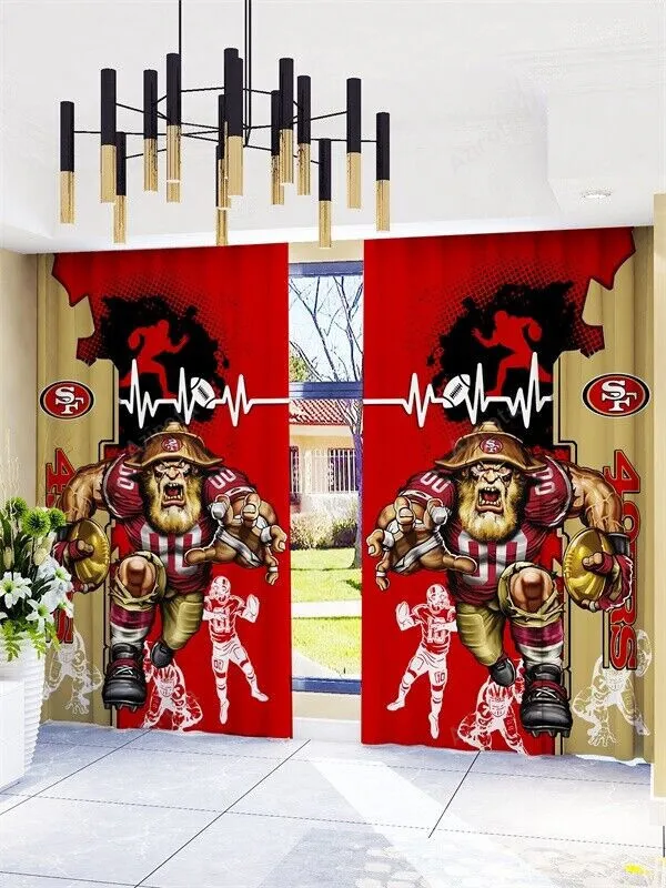 San Francisco 49ers Players Blackout Window Curtain 2 Panels For Living Room Bed Room Gift For Fan