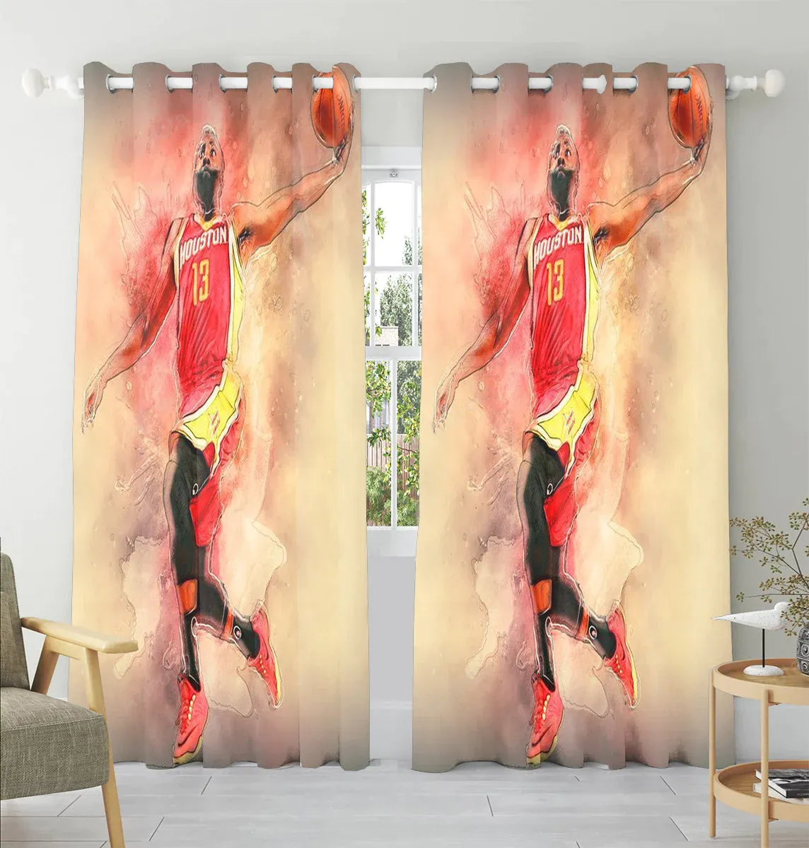 Houston Rockets James Harden V2 Window Curtain For Fans
