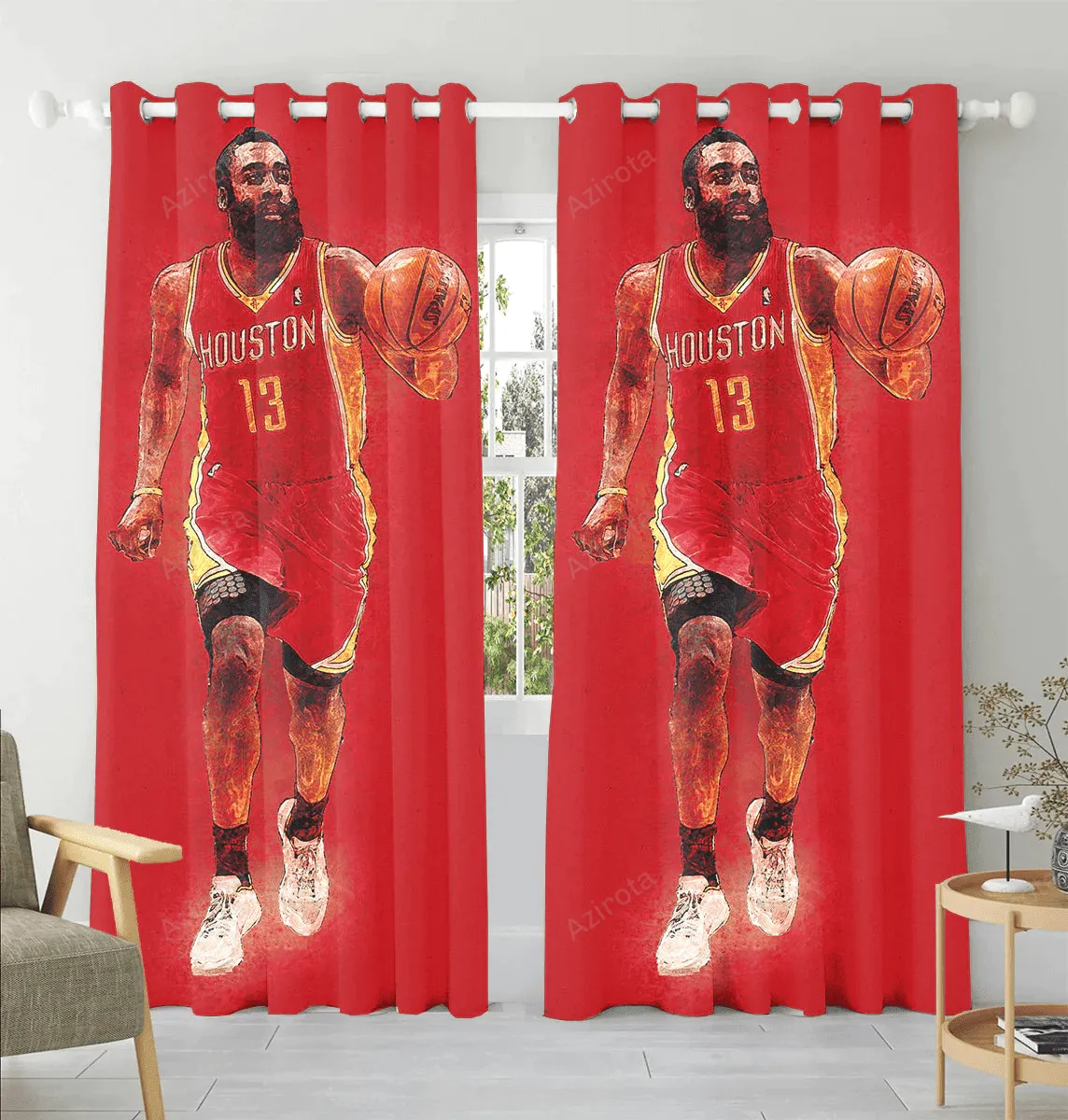 Houston Rockets James Harden Window Curtain For Fans