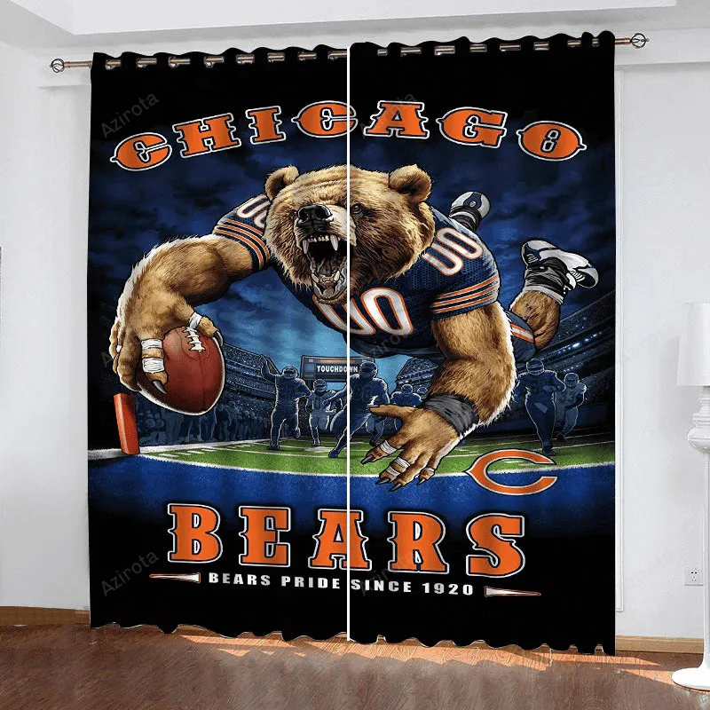 Chicago Bears America Since 1920 Blackout Window Curtain 2 Panels For Living Room Bed Room Gift For Fan