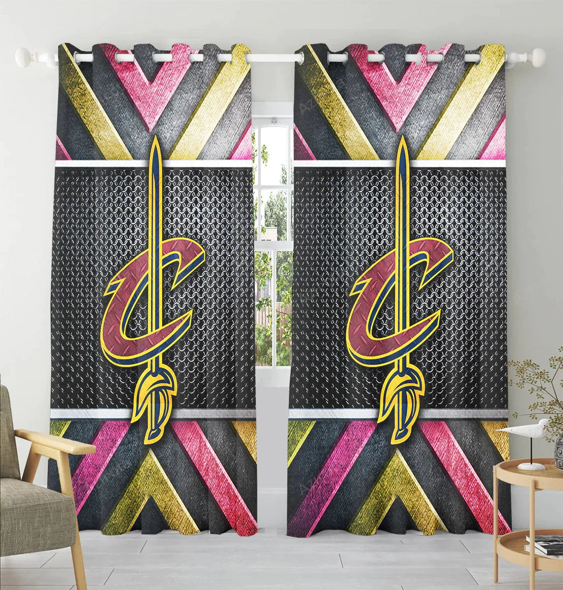 Cleveland Cavaliers Logo Metal3 Window Curtain