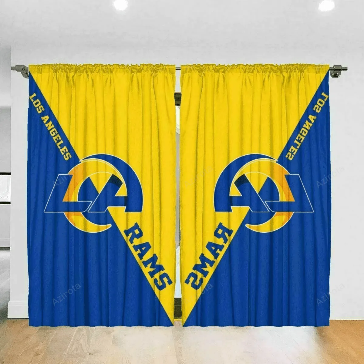 Los Angeles Rams Team Logo 3 Blackout Window Curtain 2 Panels For Living Room Bed Room ,losangelesrams Gift For Fan