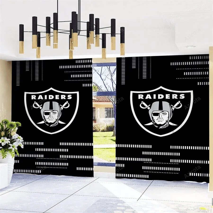 Las Vegas Raiders Blackout Window Curtain 2 Panels For Living Room Bed Room Gift For Fan