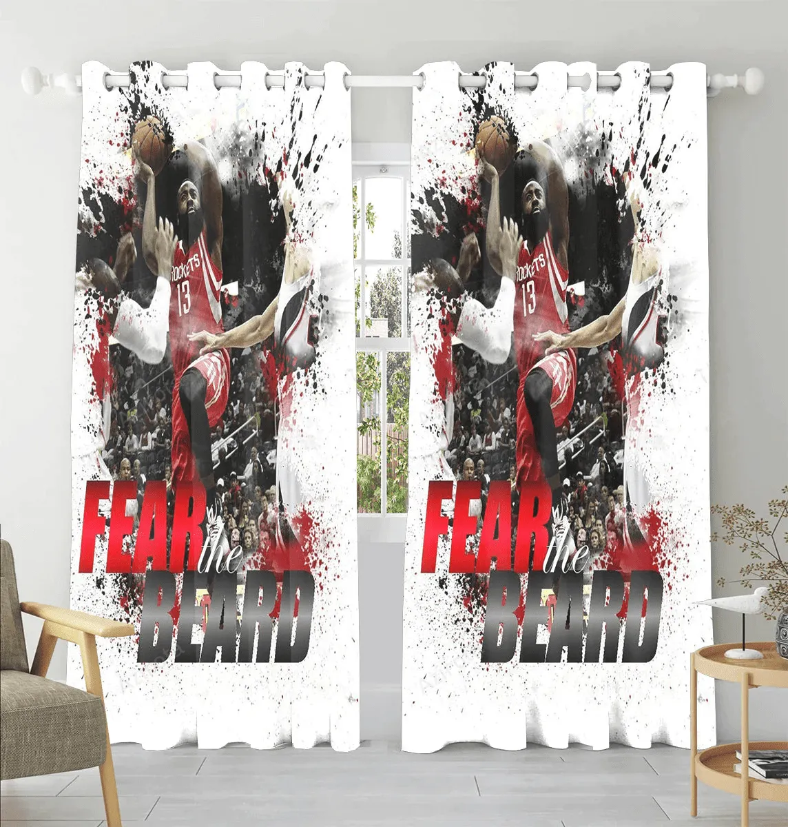 Houston Rockets James Harden V6 Window Curtain For Fans