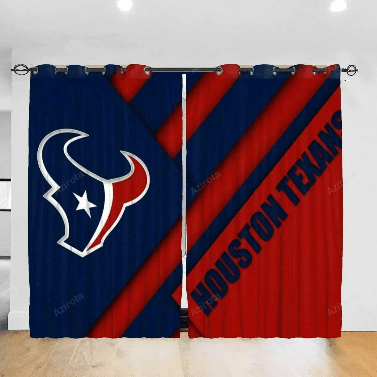 Houston Texans America Logo 7 Blackout Window Curtain 2 Panels For Living Room Bed Room Gift For Fan