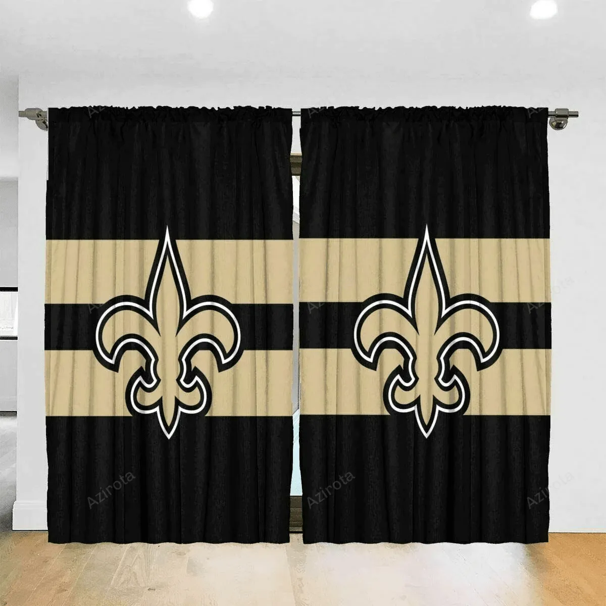 New Orleans Saints Logo 10 Blackout Window Curtain 5 Panels For Living Room Bed Room Gift For Fan