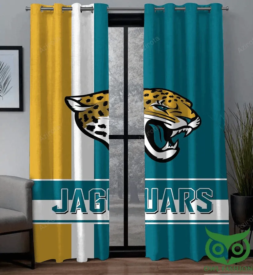 Jacksonville Jaguars Logo Blackout Window Curtain 2 Panels For Living Room Bed Room Gift For Fan
