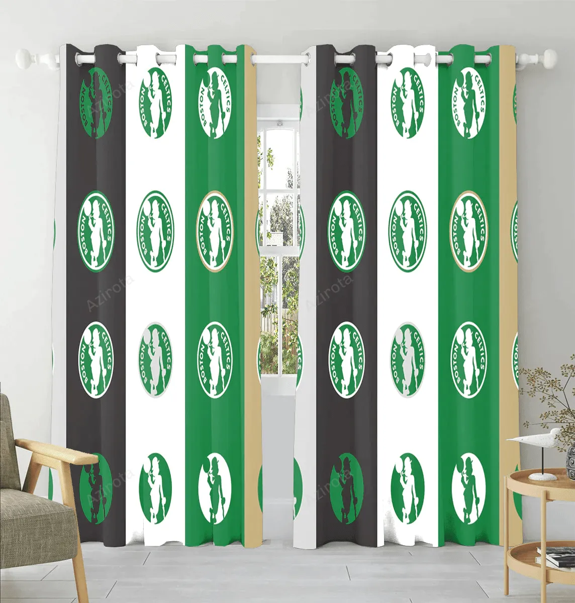 Boston Celtics Logo10 Window Curtain