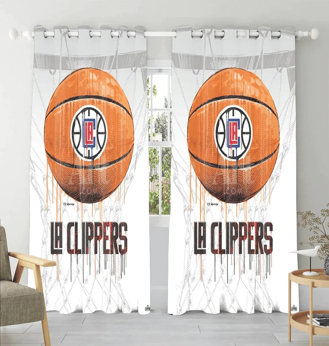 Los Angeles Clippers Ball Window Curtain Gift For Fans
