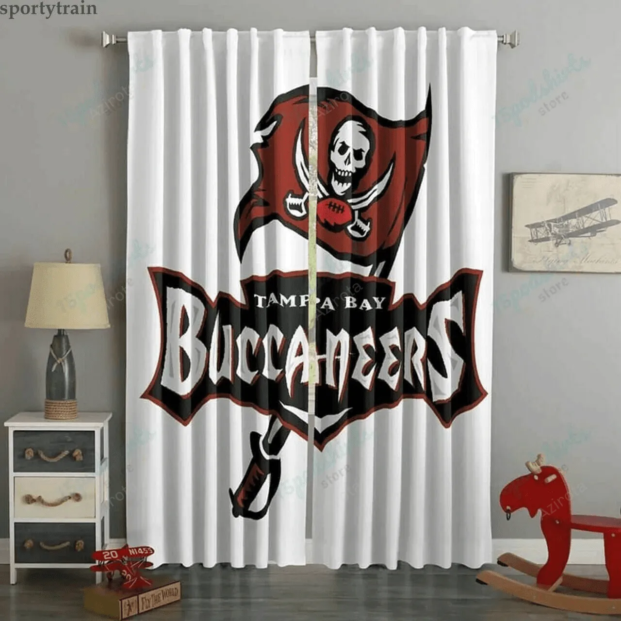Tampa Bay Buccaneers Logo 12 Blackout Window Curtain 2 Panels For Living Room Bed Room Gift For Fan