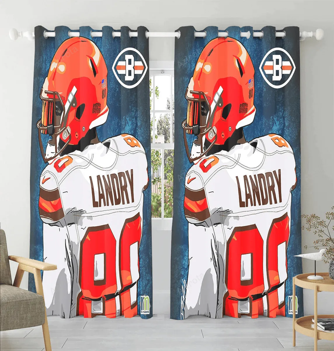 Cleveland Browns Jarvis Landry 80 v2 Window Curtain Gift For Fans