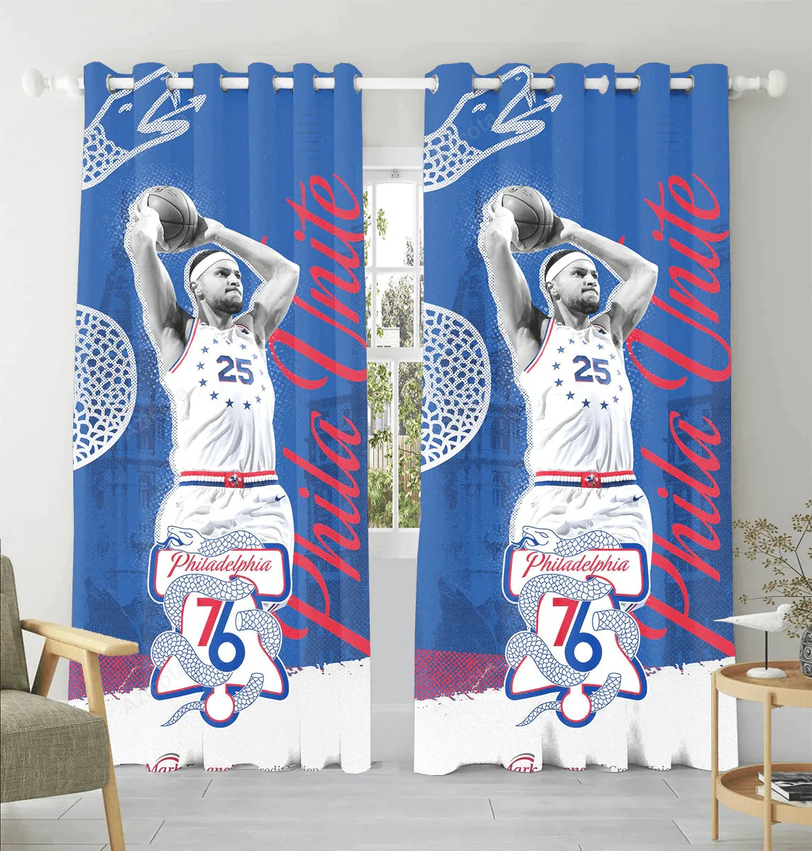 Philadelphia 76ers Phila Unite Window Curtain Gift For Fans