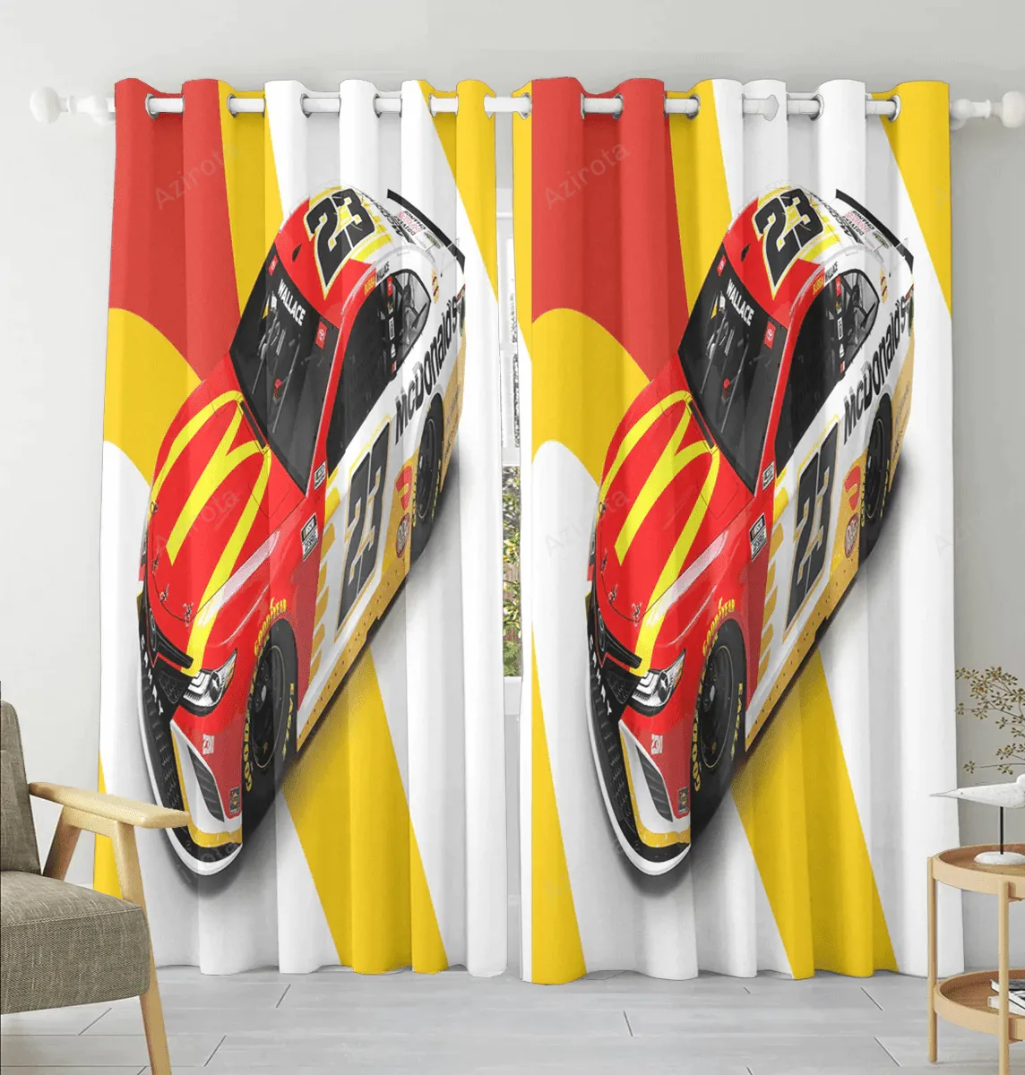 23XI Racing Cars9 Blackout Window Curtain 2 Panels For Living Room Bed Room Gift For Fan