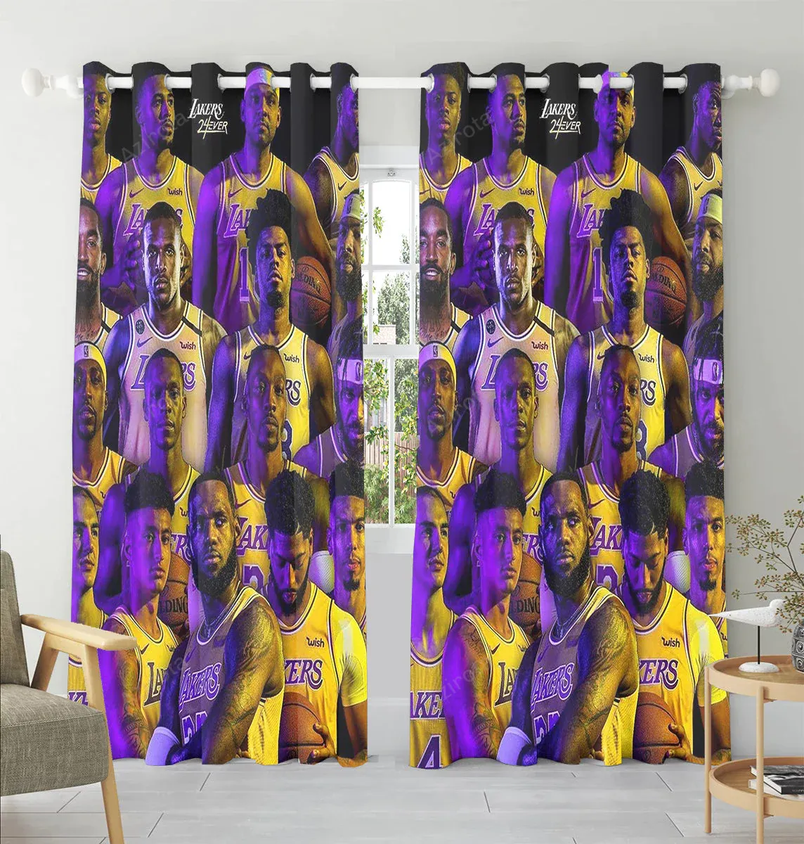 Los Angeles Lakers Players v15 Window Curtain