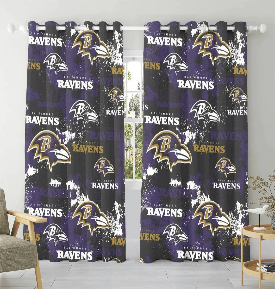 Baltimore Ravens Logo17 Window Curtain