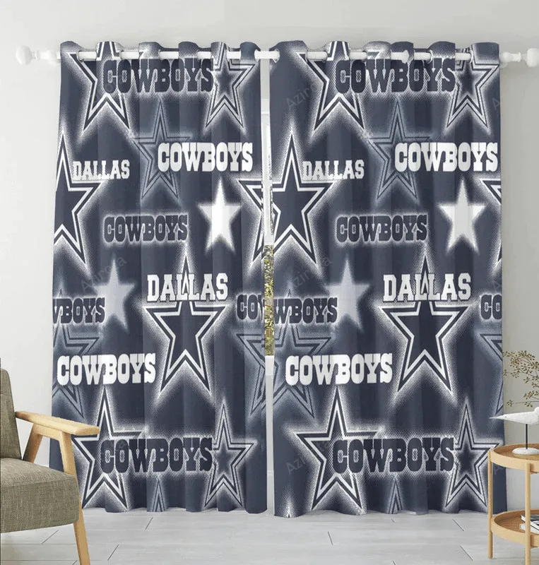 Dallas Cowboys1 Blackout Window Curtain 2 Panels For Living Room Bed Room Gift For Fan