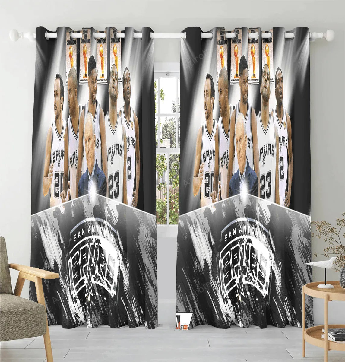 San Antonio Spurs All Players12 Window Curtain