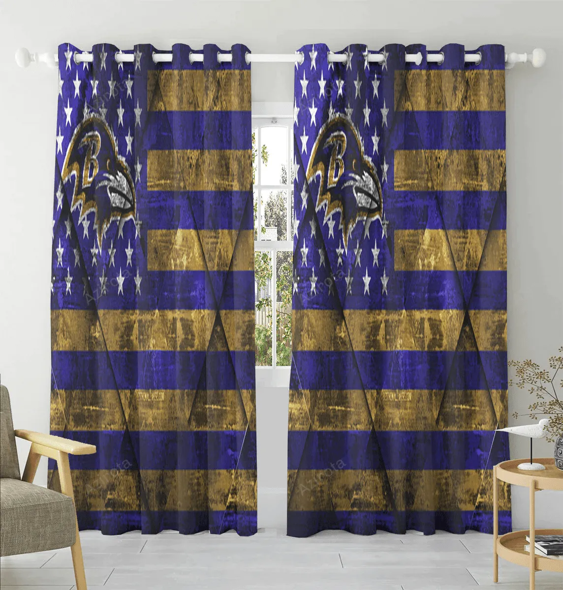 Baltimore Ravens Flag3 Window Curtain