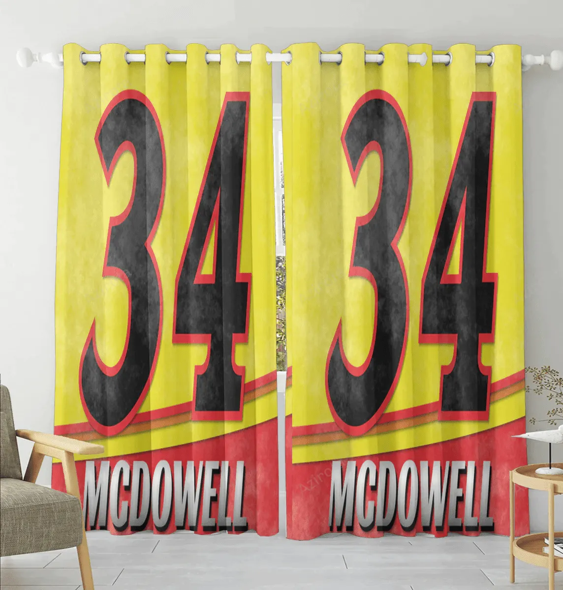 Front Row Motor s Mc Dowell 34 Blackout Window Curtain 2 Panels For Living Room Bed Room Gift For Fan