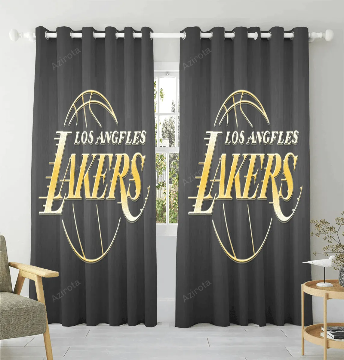 Los Angeles Lakers Emblem v56 Window Curtain