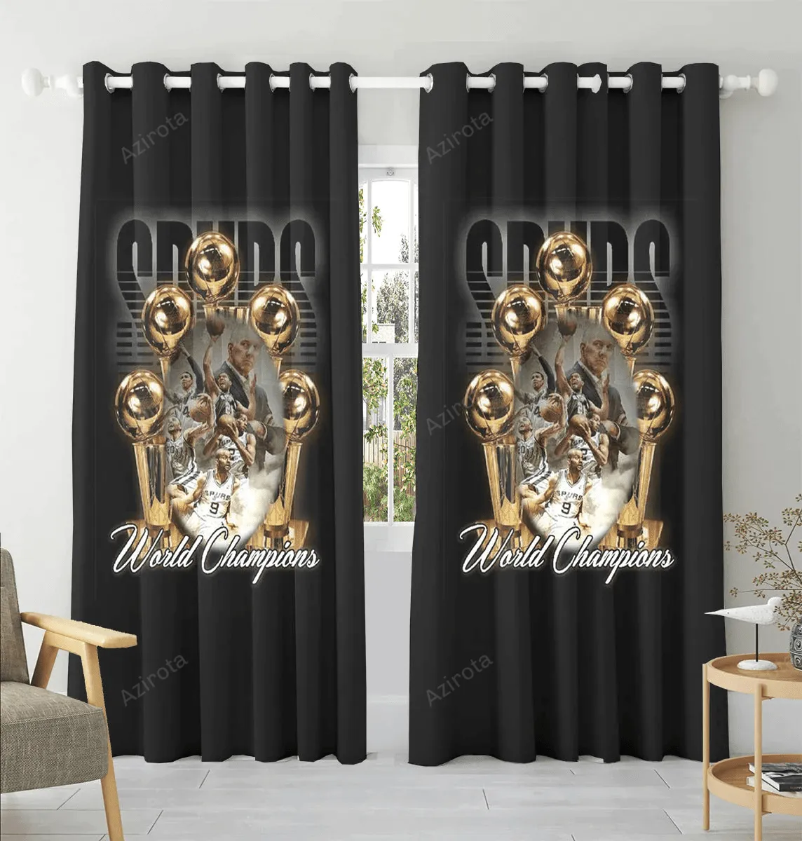 San Antonio Spurs World Champions Window Curtain