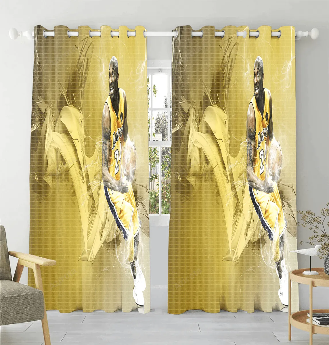 Los Angeles Lakers 24 Kobe Bryant v12 Window Curtain