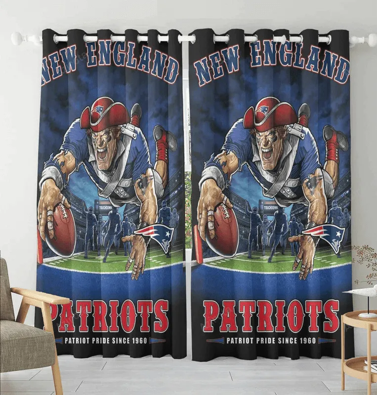 New England Patriots Pride Since 1960 Blackout Window Curtain 2 Panels For Living Room Bed Room Gift For Fan
